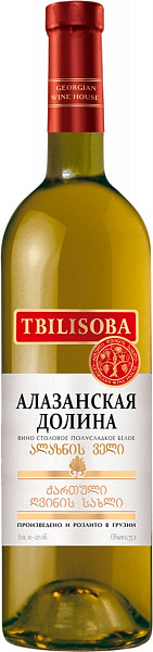 Вино Тбилисоба Алазанская Долина Белое 0.75 л