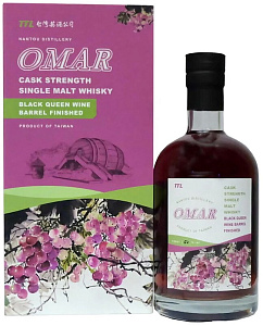 Виски Omar Cask Strength Single Malt Black Queen Wine Barrel Finished 0.7 л Gift Box