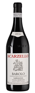 Красное Сухое Вино Barolo Sarmassa Vigna Merenda Scarzello 2016 г. 0.75 л