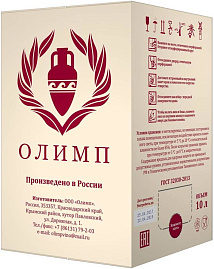 Вино Изабельное Полусладкое Олимп 10 л Bag-in-box