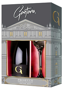 Игристое вино Prosecco Extra Dry Gaetano 1 Glass 0.75 л в подарочной упаковке