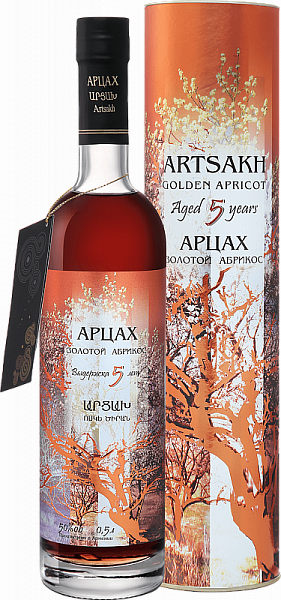 Водка Арцах Золотой Абрикос 5 Лет 0.5 л Gift Box