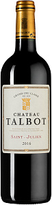 Красное Сухое Вино Chateau Talbot Saint-Julien Grand Cru Classe 2016 г. 0.75 л