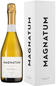 Белое Брют Игристое вино Magnatum Blanc de Blancs Brut Lefkadia 0.75 л Gift Box