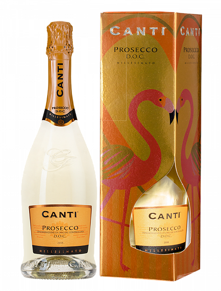 Игристое вино Canti Prosecco 2019 г. 0.75 л Gift Box Romantic