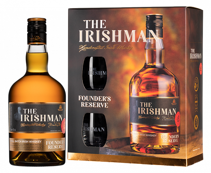Виски The Irishman Founder's Reserve 0.7 л Gift Box Set 2 Glasses