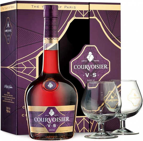 Коньяк Courvoisier VS 0.7 л Gift Box Set 2 Glasses