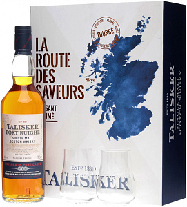 Виски Talisker Port Ruighe 2 Glasses 0.7 л в подарочной упаковке