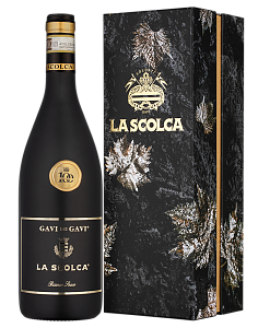 Вино Gavi dei Gavi special black bottle La Scolca 1.5 л в подарочной упаковке