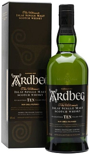 Виски Ardbeg 10 Years Old 0.75 л в подарочной упаковке