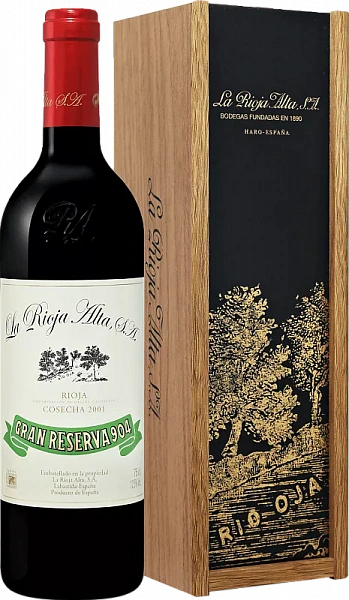 Вино Gran Reserva 904 Rioja DOCa La Rioja Alta 2001 г. 0.75 л Gift Box