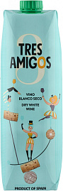 Вино Tres Amigos Blanco Seco Tetra Prism 1 л