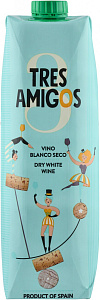 Белое Сухое Вино Tres Amigos Blanco Seco Tetra Prism 1 л
