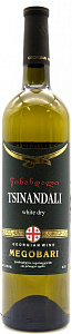 Белое Сухое Вино Tiflis Wine Cellar Megobari Tsinandali 0.75 л