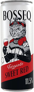 Красное Сладкое Игристое вино Bosseq Frizzante Sweet Red Can 0.25 л