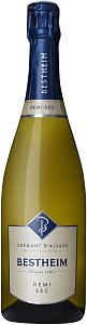 Белое Полусухое Игристое вино Bestheim Cremant d'Alsace Demi Sec AOC 0.75 л