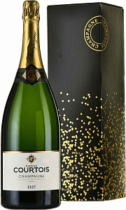 Белое Экстра брют Шампанское Pierre Сourtois Brut Champagne AOC 1.5 л в подарочной упаковке