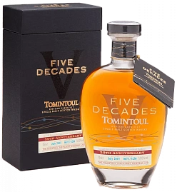 Виски Tomintoul Five Decades Speyside Glenlivet Single Malt Scotch Whisky 0.7 л в подарочной упаковке