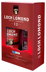 Виски Loch Lomond Single Malt 12 Years Old 2 Glass 0.7 л Gift Box