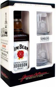 Виски Jim Beam 0.7 л Gift Box 2 Glasses