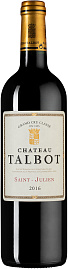 Вино Chateau Talbot 2016 г. 0.75 л