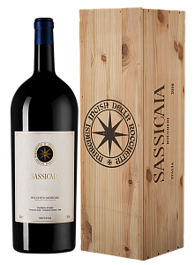 Красное Сухое Вино Sassicaia 2017 г. 6 л Gift Box