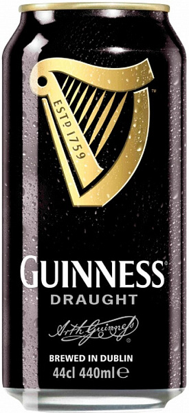 Пиво Guinness Draught with nitrogen capsule Can 0.44 л