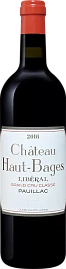 Вино Chateau Haut-Bages Liberal Pauillac AOC 2016 г. 0.75 л