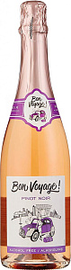 Розовое Сладкое Игристое вино безалкогольное Bon Voyage Pinot Noir Alcohol Free 0.75 л