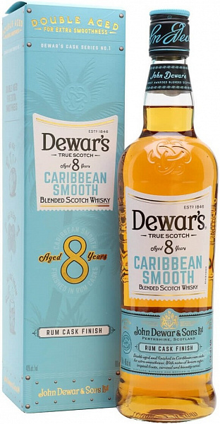 Виски Dewar's Caribbean Smooth 8 Years Old Grain 0.7 л Gift Box