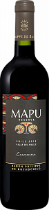 Красное Сухое Вино Mapu Carmenere Reserva 2019 г. 0.75 л