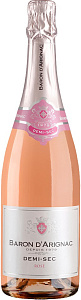 Розовое Полусухое Игристое вино Baron d'Arignac Demi-Sec Rose 0.75 л