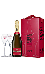 Белое Брют Шампанское Piper-Heidsieck Brut 2 Glasses 0.75 л в подарочной упаковке