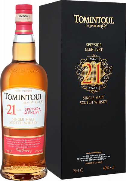 Виски Tomintoul Speyside Glenlivet Single Malt Scotch 21 Years Old 0.7 л Gift Box