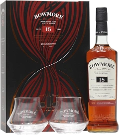 Виски Bowmore 15 Years Old 2 Glasses 0.7 л в подарочной упаковке