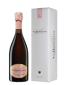 Розовое Брют Шампанское Vollereaux Rose de Saignee Brut Champagne AOC 0.75 л в подарочной упаковке