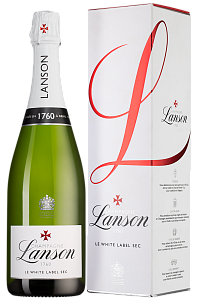 Белое Полусухое Шампанское Lanson White Label Dry-Sec 0.75 л Gift Box