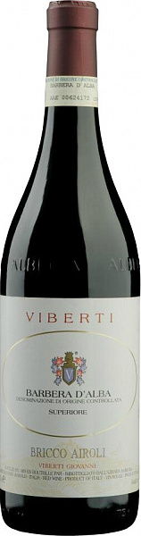 Вино Barbera d'Alba Superiore DOC Viberti Bricco Airoli 2018 г. 0.75 л