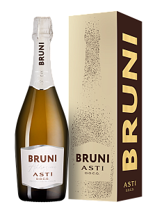Игристое вино Bruni Asti 0.75 л в подарочной упаковке