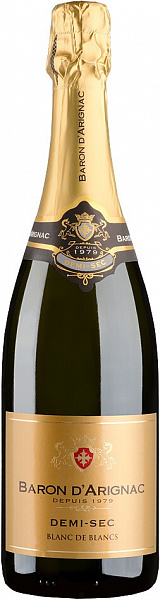 Игристое вино Baron d'Arignac Demi Sec Blanc de Blancs 0.75 л