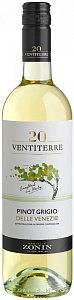 Белое Сухое Вино Zonin 20 Ventiterre Pinot Grigio delle Venezie 0.75 л