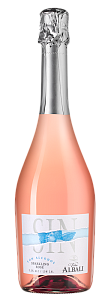Розовое Брют Игристое вино безалкогольное Vina Albali Rose 2020 г. 0.75 л Blue Design
