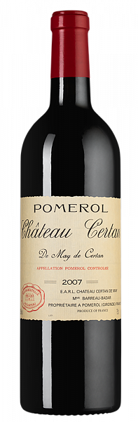 Вино Chateau Certan de May de Certan Pomerol 2007 г. 0.75 л