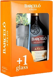 Ром Ron Barcelo Anejo 0.7 л 1 Glass в подарочной упаковке