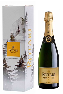 Белое Брют Игристое вино Rotari Riserva Metodo Classico Brut Trento DOC 0.75 л в подарочной упаковке