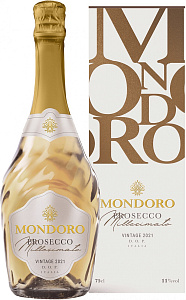 Белое Сухое Игристое вино Mondoro Prosecco Millesimato 0.75 л в подарочной упаковке