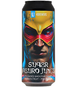Пиво Super Neuro Juice Overloaded Smoothie Sour Ale Passion Fruit + Pink Guava Can 0.5 л