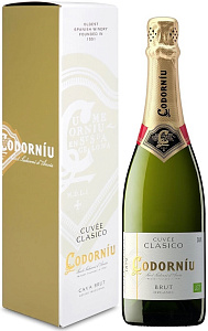 Белое Брют Игристое вино Codorniu Clasico Brut 0.75 л в подарочной упаковке