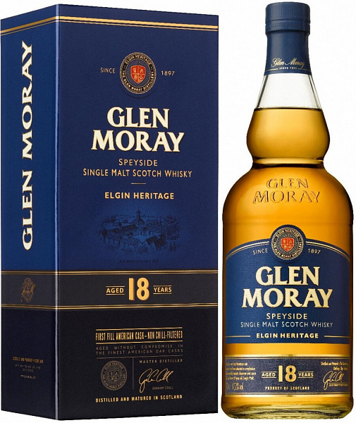 Виски Glen Moray Elgin Heritage 18 Years Old Single Malt 0.7 л Gift Box