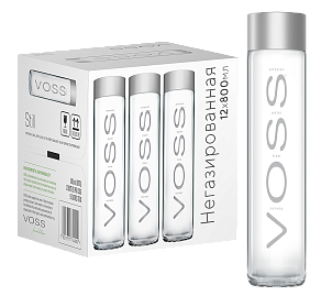 Вода негазированная VOSS Glass 0.8 л 12 шт.